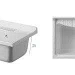 Vaschetta Per Lavatoio in Termoformatura Colore Bianco 60x45x25 cm orizzontale