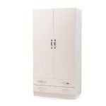 Armadio 180x60x90 2 ante 2 cassetti bianco frassinato