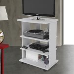 Carrello porta TV Elide 60x45x81H bianco frassinato