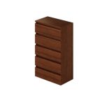 Cassettiera 5 cassetti colore noce antico