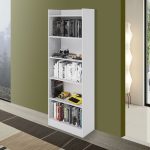 Libreria Alessia 64x29x180H bianco frassinato