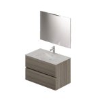 Mobile bagno con lavabo e specchio da 80 olmo