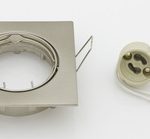 10 pz Faretti da Incasso Quadrati Orientabili per LED Nikel Satinato