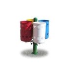 QUATTRO CESTINI RACCOLTA DIFFRENZIATA IN ACCIAIO ZINCATO E VERNICIATO