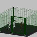 Recinto-Box Modulare Per Cani In Ferro Zincato E Verniciato Verde-Con Pali A Tassellare - cm 200x200x102h