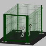 Recinto-Box Modulare Per Cani In Ferro Zincato E Verniciato Verde-Con Pali A Tassellare - cm 200x100x142h