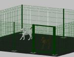 Recinto-Box Modulare Per Cani In Ferro Zincato E Verniciato Verde-Con Pali A Tassellare - cm 400x400x142h