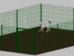 Recinto-Box Modulare Per Cani In Ferro Zincato E Verniciato Verde-Con Pali A Interrare - cm 600x400x102h