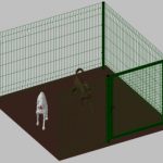 Modulo Aggiuntivo cm 200x200x142h Per Recinto-Box Modulare Per Cani In Ferro Zincato E Verniciata Verde-Con Pali A Interrare