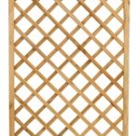 Pannello Grigliato Diagonale In Legno Di Pino Impregnato Per Giardino - cm 90x180h