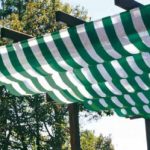 Rotolo 6 Mt Telone Ombreggiante Frangisole Bicolore Bianco/Verde - H 400 - Per Copertura Pergola/Gazebo