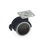 Ruota pivotante con freno diametro 40 nera