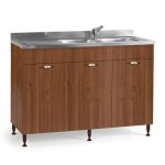 Sottolavello 120 cm con 3 ante noce antico lavello incluso