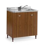 Sottolavello 80x50 cm con due ante noce antico SENZA LAVELLO