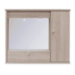 Specchiera bagno con anta e ribalta olmo