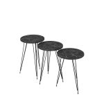 Tris tavolini da caff? Nisa 38 antracite con gambe metallo nero - immagine 3