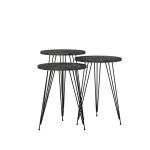 Tris tavolini da caff? Nisa 38 antracite con gambe metallo nero - immagine 5