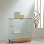 Vetrina Cristalli Temperati 5 mm 80X40xh90 cm OF890 Made in Italy Colore Wengè