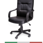 Poltrona presidenziale Denise in ecopelle nera