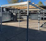 Carport Tettoia Per Auto In Metallo - Legno Di Pino Impregnato - Mt 5,70 X 3 - Con Base A Tassellare - immagine 2