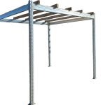 Carport Tettoia Pergola In Metallo - Legno Di Pino Impregnato - Mt 3 X 3 - Con Base A Tassellare