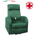 Poltrona Alzapersona ad 1 Motore Elisa in Microfibra Colore Blu