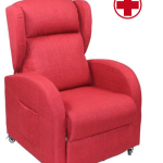 Poltrona Alzapersona ad 1 Motore Diletta in Cotone Bordeaux