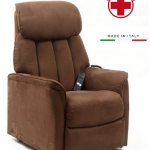 Poltrona Alzapersona ad 1 Motore Silvia in Microfibra Colore Bordeaux