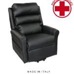 Poltrona Alzapersona a 2 Motori Aurora in Microfibra Colore Blu