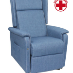 Poltrona Alzapersona a 2 Motori Valeria in Microfibra Colore Beige