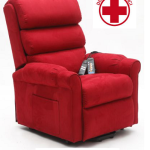 Poltrona Alzapersona a 2 Motori Giulia in Microfibra Colore Bordeaux