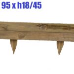 Bordura Steccato Rigida Extraforte Orizzontale Per Aiuole Giardino In Legno Di Pino- cm L95 Xh18/45