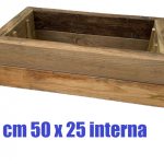 Fioriera Portavaso In Legno Di Pino Impregnato - cm 60x35x19h