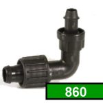 Raccordo Gomito A 90 Di Passaggio Tape 16 E Derivazione Con Gommino Per Ala Gocciolante Confezione 25 Pz