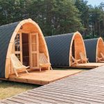 Casetta Camping Pod In Legno D' Abete Nordico(44mm) - cm 240x480cm - Pavimento Incluso - Italfrom320