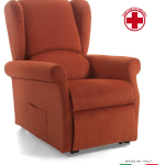 Poltrona Alzapersona a 2 Motori Sabrina in Cotone Cinigliato Colore Beige