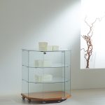 Vetrina Trapezoidale OF890T 80x60/40xh90 cm Made in Italy Colore Grigio