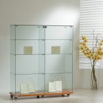 Vetrina Top Cristallo 117x40xh140 cm Cristalli Temperati Made in Italy Colore Grigio