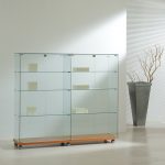 Vetrina Top Cristallo 157x40xh140 cm Cristalli Temperti Made in Italy Colore Grigio