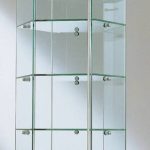 VETRINA DA BANCO Esagonale diametro36 x h.74 cm CRISTALLI TEMPERATI CON 2 FARETTI ALOGENI- BASE A SPECCHIO made in Italy