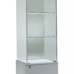 Vetrina Alta L53xP46xH180 cm Cristalli Temperati con Mobile a Anta Battente Made in Italy