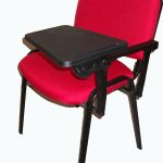 Poltrona - Sedia d' Attesa con Ribaltina in Tessuto Colore Rosso