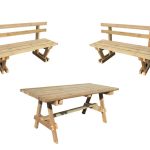 Set Tavolo Pic-Nic Con 2 Panche Italfrom Pic-Nic In Legno Di Pino Impregnato