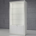 Vetrina in cristalli temperati con mobile con ante 100 x 40 x 210 cm QF/SA
