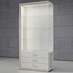 Vetrina in cristalli temperati con mobile con cassetti 100 x 40 x 210 cm QF/CC
