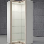 Vetrina componibile angolare in cristalli temperati 100 x 40 x 210 cm QF/AA