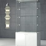 Vetrina In Cristallo Temperati con Faretti LED e mobile 85 x 45 x 190 cm Q/85M
