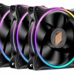 Kit 3 Pz Ventole Noua Notus Black Dual Halo 18 Led RGB 120X120X25 mm con Controller