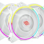 Kit 3 Pz Ventole Noua Skiron White Dual Slim Halo 18 Led ARGB 120X120X25 mm con Controller