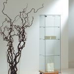 Vetrina Top Cristallo Temperato 5mm 40x40xh140 cm OF414 Made in Italy Colore Grigio